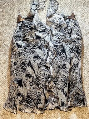 Spenser Jeremy Black and Gray Print Halter Top